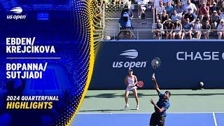 EbdenKrejcikova vs. BopannaSutjiadi Highlights  2024 US Open Quarterfinal