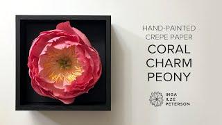 Behind the Scenes Making a Coral Charm Peony from Hand Painted Crepe Paper