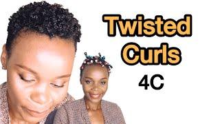 Twisted Curls Two Strand Twist Perm Rod Short Tapered Hair - Very DEFINED Curls Afro Hair 4c