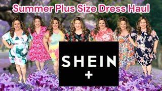 SHEIN PLUS Size Summer DRESSES & Try On Haul APPLE SHAPE Flattering Summer 2023