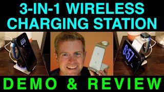 3-n-1 Wireless Charging Station iPhone Android Phone AirPods Earbuds Apple Watch by Intoval Demo