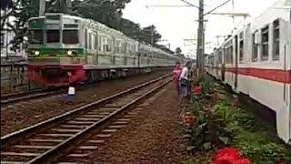 Train Race - Balapan Kereta  KRL Ekspres vs Ekonomi & KA Bima vs Odong