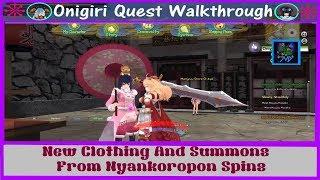 Onigiri Quest Walkthrough  New Clothing & Summons From Nyankoropon Spins