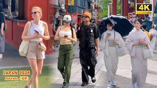 4k hdr japan travel 2024  Walk in Asakusa（浅草）Tokyo japan   Relaxing Natural City ambience