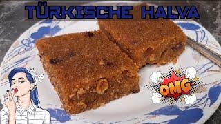 Türkische Halva - Grieß Dessert. Schritt für Schritt - selber machen Halva Rezept  Irmik Helvası