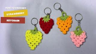 Super Easy Crochet Strawberry Keychain  Beginner-Friendly Granny Stitch Tutorial