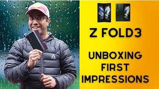 Samsung Galaxy Z Fold3 Unboxing & First Impressions  Unboxing in the rain ️#GalaxyZFold3 #Samsung