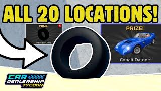 ALL 20 PARTS LOCATION in Car Dealership Tycoon BARN HUNT Event #cardealershiptycoon  #roblox