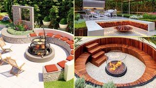 Beautiful Backyard Design Firepit and Patio Area 51+ Best Ideas