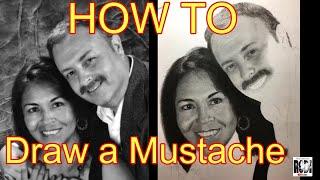 HOW TO DRAW Mustache in Pencil Drawing Tutorial - Photorealistic Drawing Real Time