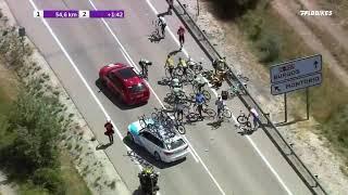 Huge Pileup On Vuelta a Burgos Stage 1