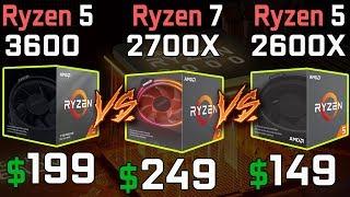 Ryzen 5 3600 vs Ryzen 7 2700X vs Ryzen 5 2600X PriceGaming Performance Comparison