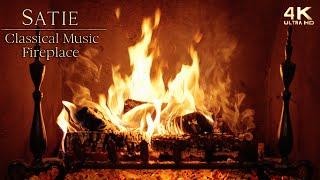  Relaxing Classical Piano Music Fireplace  Music by Erik Satie