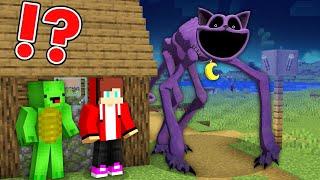 How Mikey and JJ Hide and Escape From MONSTER CAT in Minecraft Maizen