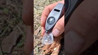 Starting a fire with a magnifying glass. #bushcraft #survival #outdoors