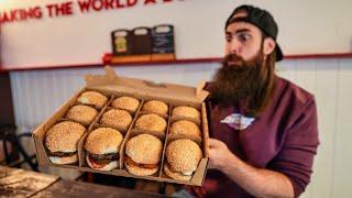 12 BURGERS IN 6 MINUTES...THE CHALLENGE THAT SPARKED A NATIONWIDE HAMBURGLER HUNT  BeardMeatsFood