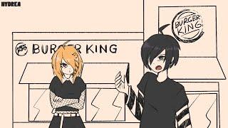 Shuichi and Kaede at burger king animatic