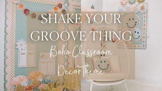 Boho classroom decor ideas using the Shake Your Groove Thing theme by Schoolgirl Style