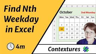 Find Nth Weekday in Month Excel Date Functions