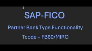 Partner Bank Type Functionality in SAP