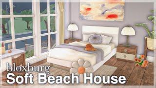 Soft beach house in Bloxburg  interior + full tour  speedbuild