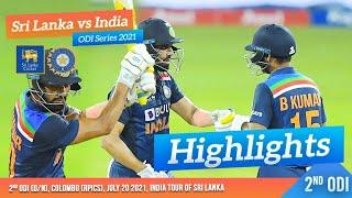 2nd ODI Highlights  Sri Lanka vs India 2021