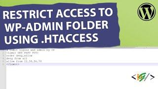 How to Restrict access to the wp-admin folder using .htaccess in WordPress