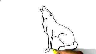 How to draw Wolf Howling- in easy steps for beginners