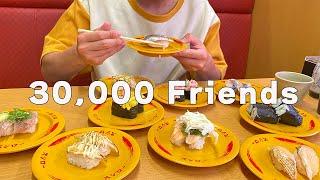 Vlog Daily Life in JapanCelebrating 30000 friendsI went to eat sushi