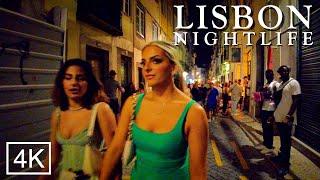 Nightlife in Lisbon Portugal BAIRRO ALTO Lisboa JULY 2022 - 4K ASMR