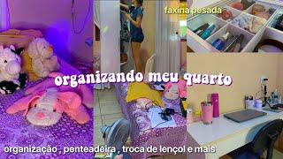 organizando meu quarto 🫧 penteadeira  limpeza  escrivaninha e etc