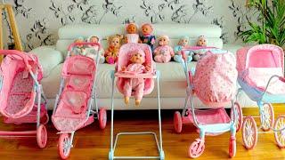 Baby Annabell and Baby Born Dolls Pram & Stroller Collection  Unboxing Assembly and Play Time