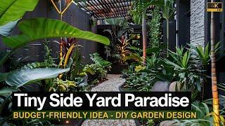 Turn Your Side Yard into Tiny Lush Tropical Paradise with Budget-Friendly Idea DIY Garden Design