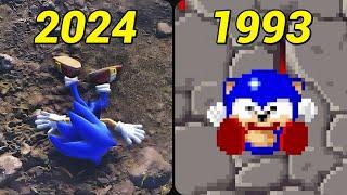 The evolution of SONIC falling with its nose to the ground