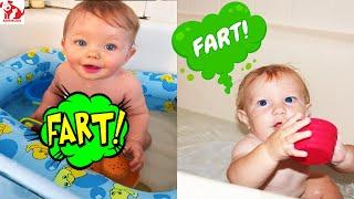 Fart babies in the bathtub  - Lovely Babies Fart  - Funny Pets Moments