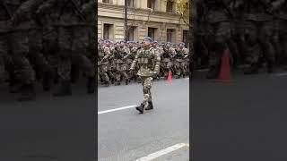 Turkish soldiers parading in the streets of Baku Azerbaijan