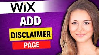 HOW TO ADD DISCLAIMER TERMS AND POLICY PAGE ON WIX LANDING PAGE