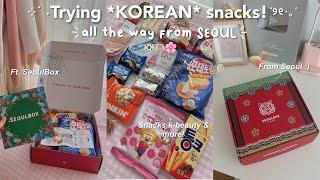 TRYING KOREAN SNACKS  ft. SeoulBox