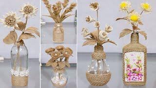 5 Easy Jute Flower Vase Ideas from Waste Material  Jute Craft Ideas