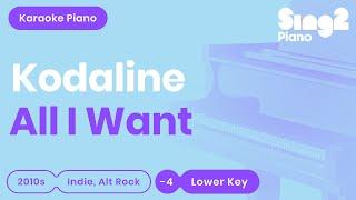 Kodaline - All I Want Lower Key Piano Karaoke