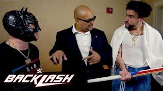 Savio Vega gifts Bad Bunny a Puerto Rican Kendo stick WWE Backlash 2023 highlights