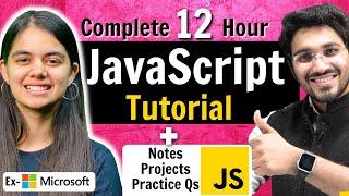 JavaScript Tutorial 2024 for Beginners to Pro with Notes Projects & Practice Questions