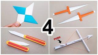 DIY - A4 KAĞITTAN 4 HARİKA ORİGAMİ YAPIMI -  Star  Knife  Dagger  Arrow 