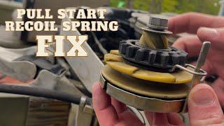 How to fix a pull start recoil spring on an outboard boat motor