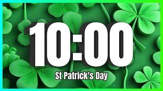 10 Minute Timer With Music - St Patricks Day  Happy - Clover - Classroom 
