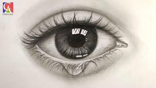 How to Draw Hyper Realistic Eye with Tear  Step by Step Drawing with Pencil Shading for Beginners