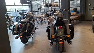Royal Enfield SM650 Touring Panniers look with  Stock seat vs Touring Seat