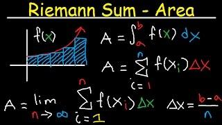Riemann Sums - Midpoint Left & Right Endpoints Area Definite Integral Sigma Notation Calculus