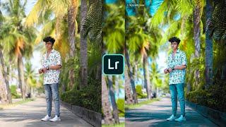 Lightroom blue and lime tone retouching photo editing tutorial in mobilepreset download free