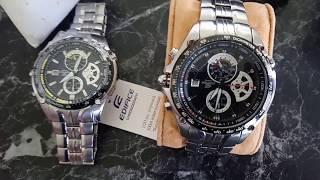 Fake vs genuine comparison. How to spot fake Casio Edifice watch on ebay.